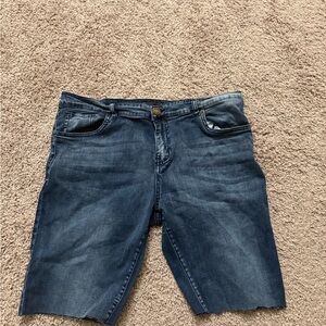 Blue Denim Cutoff Shorts Size (36)
